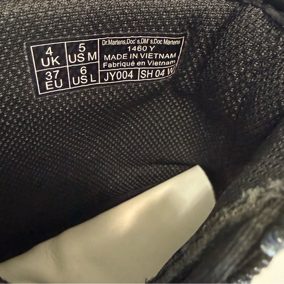 Dr. Martens 1460Y Combat Boots Women Size 6 Zipper Up Leather Bouncing Sole - Picture 10 of 14